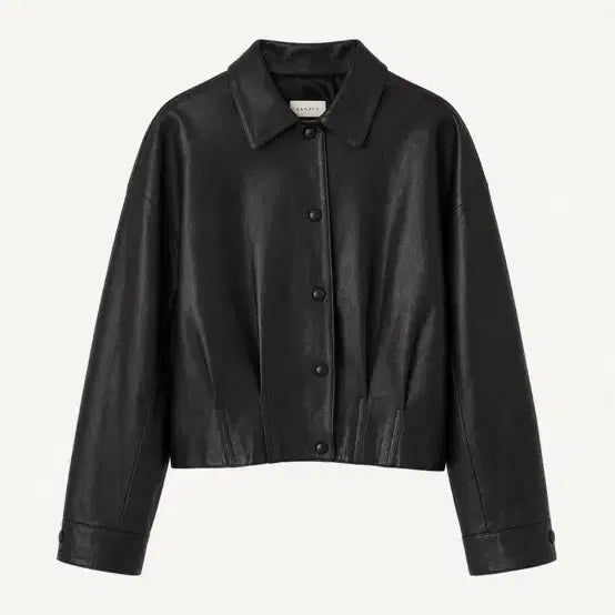 [BUNJANG] Sandro Leather Jacket Black / 산드로 레더 자켓 블랙 (양가죽자켓 44-55)