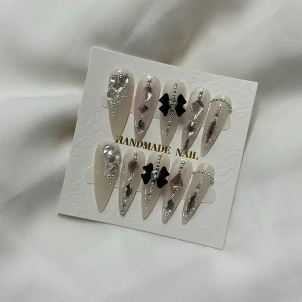 [BUNJANG] Handmade Stone Nail Tips / 스톤 주문제작 수제네일팁