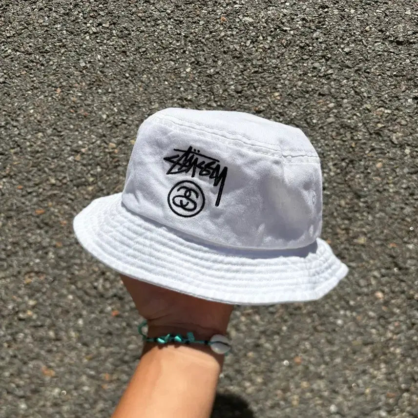 [BUNJANG] Stussy White Bucket Hat / stussy 스투시 화이트 버킷햇