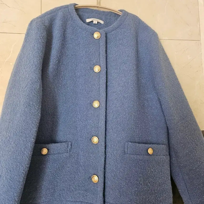 [BUNJANG] Lassiente Rouge Fit Tweed Jacket Blue / 라씨엔토 루즈핏 트위드 자켓 블루