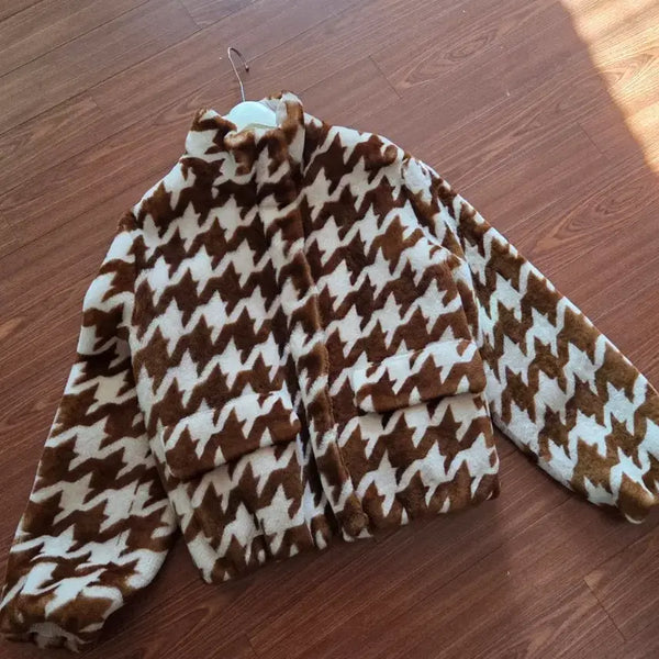 [BUNJANG] Soyoom Houndstooth Reversible Bomber Jacket / 소윰 하운드 투스 리버시블 봄버 자켓 - 새상품급