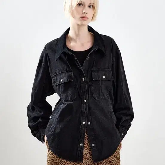 [BUNJANG] SYSTEM 25 Logo Embroidery Denim Shirt Jacket / 시스템 SYSTEM 25년 로고 자수 데님 셔츠형자켓