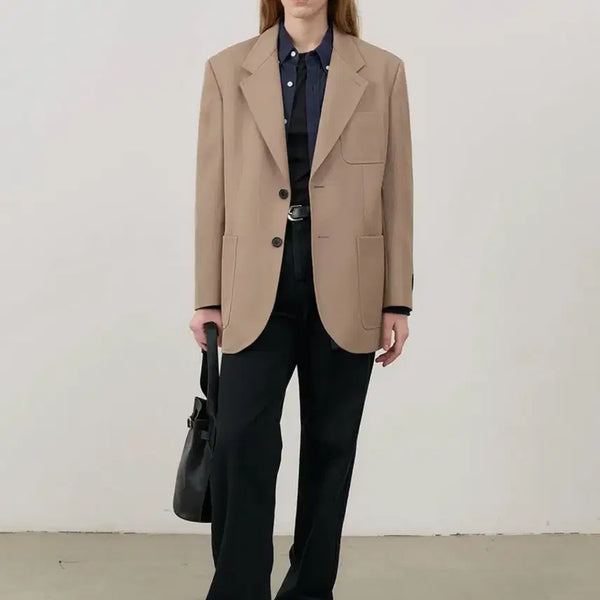 [BUNJANG] Dunst Oversized Wool Blazer Beige / 던스트 오버사이즈 울 블레이저 베이지