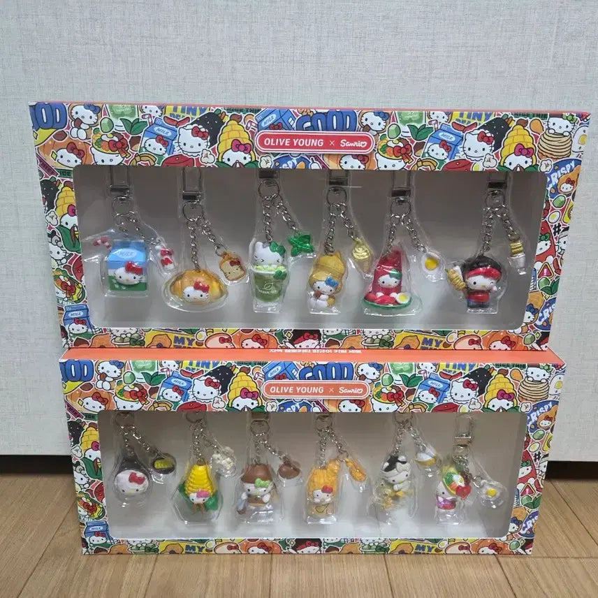 [BUNJANG] Hello Kitty Random Figure Keyring Set (Snack, Meal) / 올리브영 지역 헬로키티 키티 랜덤 피규어 키링 세트 (간식, 식사)