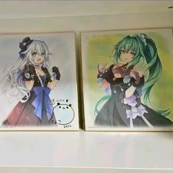 [BUNJANG] Choujigen Game Neptune Black Heart Green Heart Tsunako Autographed Shikishi Bundle / 초차원게임 넵튠 블랙하트 그린하트 츠나코 싸인 색지 일괄판매
