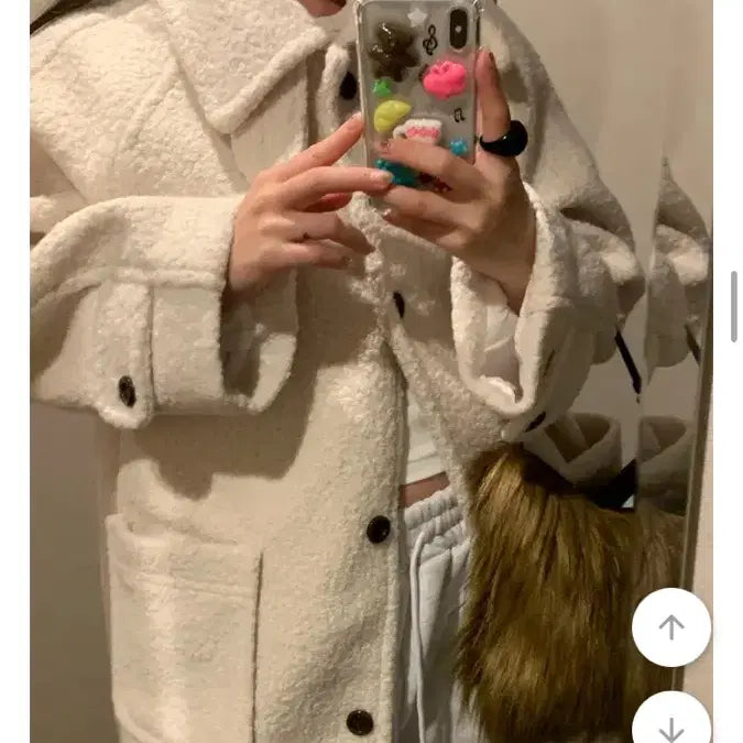 [BUNJANG] Linenne Boucle Half Coat Highneck Ivory / 리넨느 부클 하프코트 하이넥 아이보리