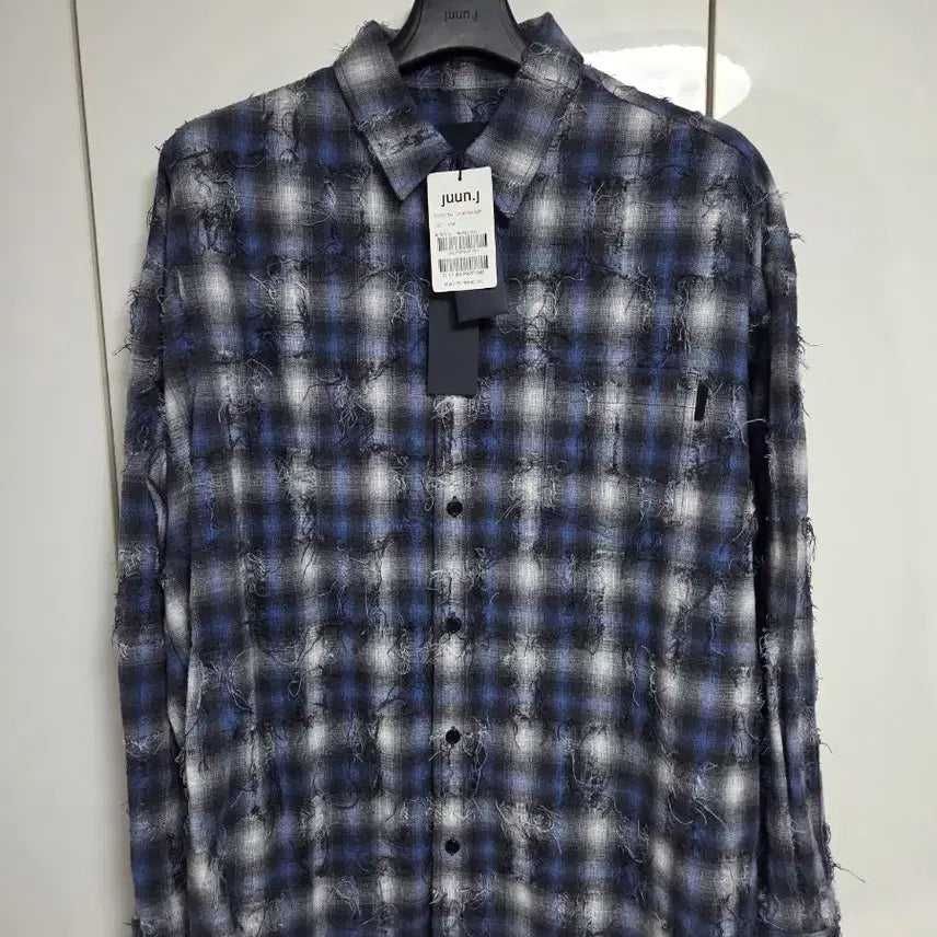 [BUNJANG] Juun.J 26SS Grid Blue Check Shirt / 26SS 준지 그리드 블루 체크 셔츠 46 새상품