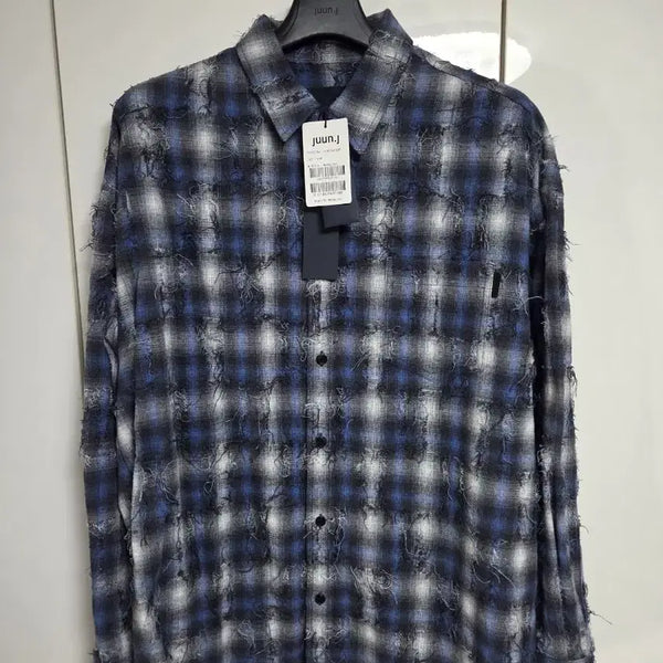 [BUNJANG] Juun.J 26SS Grid Blue Check Shirt / 26SS 준지 그리드 블루 체크 셔츠 46 새상품