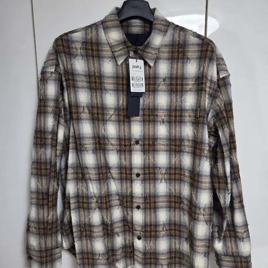 [BUNJANG] Junjji 26SS Argyle Beige Shirt / 준지 26SS 아가일 베이지 셔츠 46 새상품