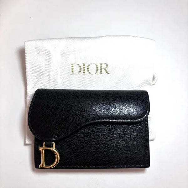 [BUNJANG] Dior Saddle Bloom Card Holder Black Grain Leather / (정품) 디올 새들 블룸 카드 지갑 블랙 새상품 컨디션