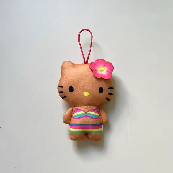 [BUNJANG] 50th Anniversary Hello Kitty Tanning Kitty & Tan Kitty Keyring / [50주년/새상품]헬로키티 태닝키티 탄키티 모노키티 흑백키티 맥도날드 고전 꽃 키티 인형 가방 키링