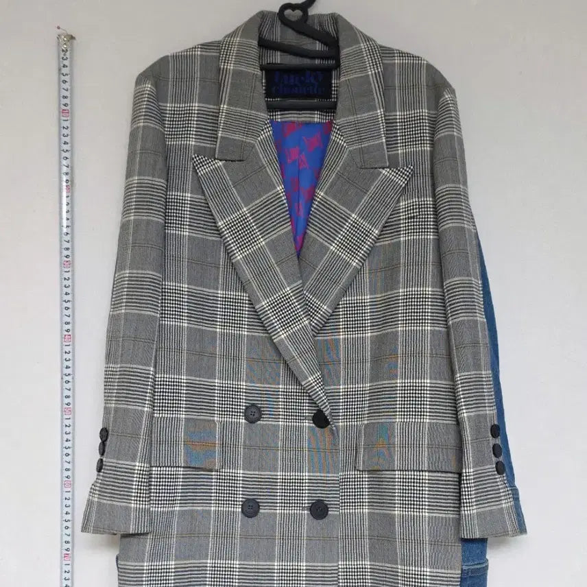 [BUNJANG] Lucky Chouette Denim Mix Reversible Check Jacket / 택포 [상태최상] 럭키슈에뜨 데님 믹스 반전 체크 자켓