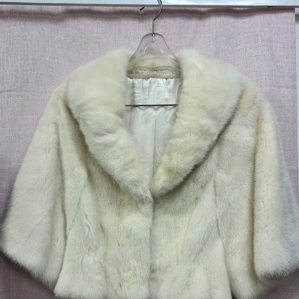 [BUNJANG] Napa Minky Cropped Coat Ivory / 나파 밍크 크롭 아이보리