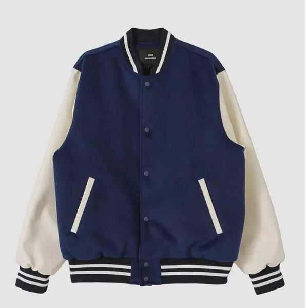 [BUNJANG] MOO Varsity Jacket Navy/Ivory Size M / MOO 바시티 자켓 / 야구잠바