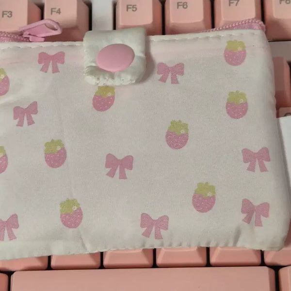 [BUNJANG] Canmake Strawberry Card Wallet Coin Pouch / 캔메이크 딸기 카드 지갑 마페아 마이페이브아카이브 미니 파우치 동전 지갑