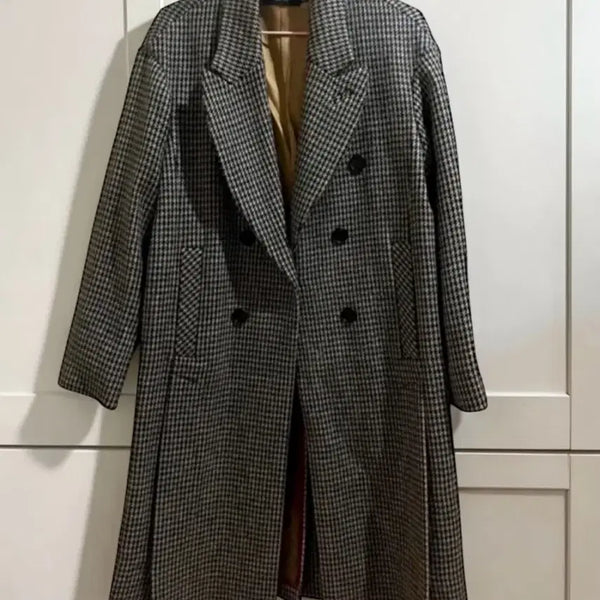 [BUNJANG] JILLSTUART Cashmere Wool Houndstooth Coat / 질스튜어트 캐시미어 울 코트