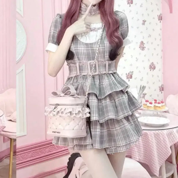 [BUNJANG] Honey Mew Sweet Gingham Setup / 허니뮤 honeymew 신작 셋업 스나계 양산형 지뢰계