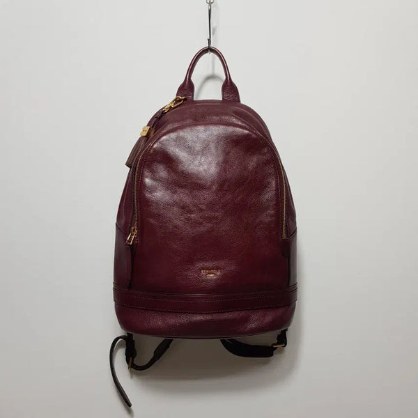 [BUNJANG] Beanpole Burgundy Leather Backpack (L Size) / 빈폴/버건디레더백팩/소가죽/L사이즈/파라오쇼핑