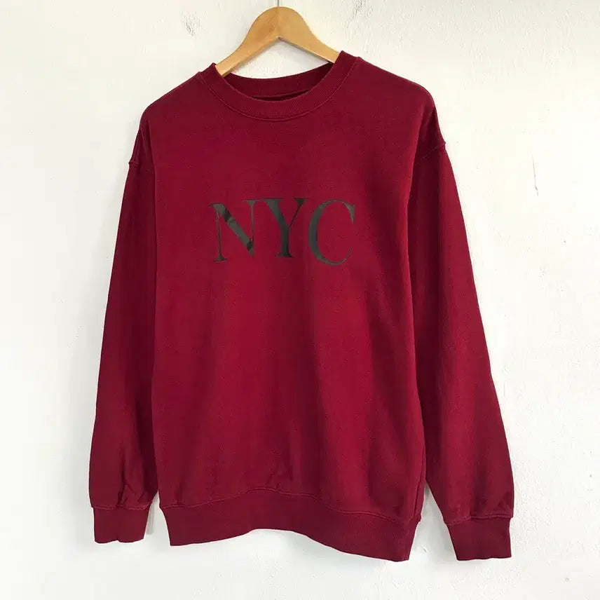 [BUNJANG] Giordano Print Sweatshirt Cherry / 지오다노 프린트 스웨트셔츠