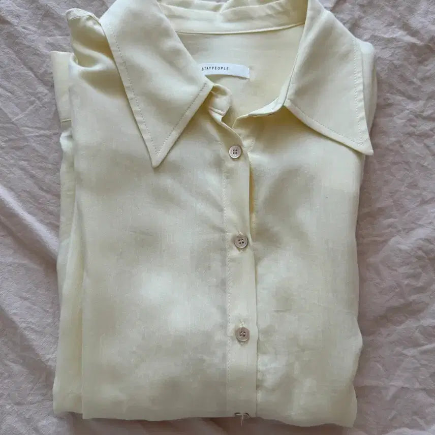 [BUNJANG] Lemon Yellow Short-Sleeve Shirt / 레몬빛 셔츠