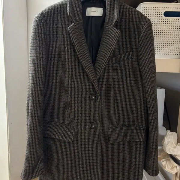 [BUNJANG] London Plot Checked Jacket (Dark Brown) / 런던플랏 체크자켓