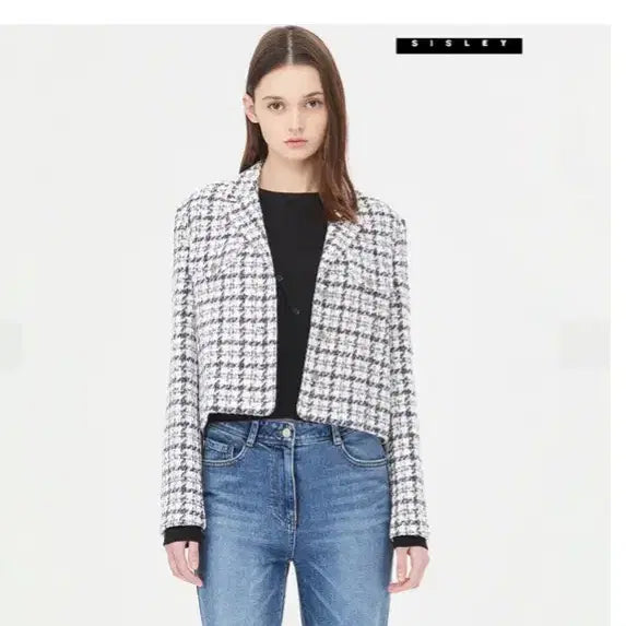[BUNJANG] Sisley Glitter Tweed Short Jacket (Size 44/66) / 시슬리 글리터 트위드 숏 자켓 66사이즈 정품