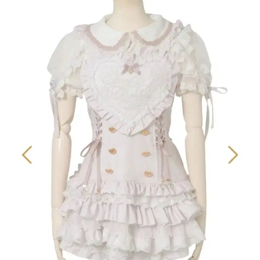 [BUNJANG] LizLisa Gingham Heart Apron Pink / 일괄 리즈리사 깅엄 하트에이프런 핑크 오픈숄더 블라우스 양지뢰 양산형