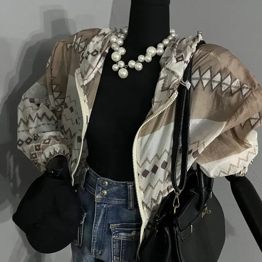 [BUNJANG] Antique Pattern Windbreaker Jumper / 엔티끄바람막이점퍼/바람막이점퍼/바람막이