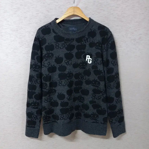 [BUNJANG] Pair Paris Gatos Grey Pattern Knit Sweater Men's 95 / B9-5/파리게이츠 그레이 패턴 시보리 니트티 겨울 남성95