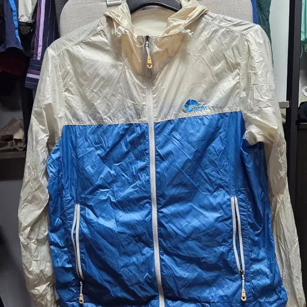 [BUNJANG] Nepa Windbreaker Jacket Blue/Ivory / 네파 바람막이 자켓 블루/아이보리