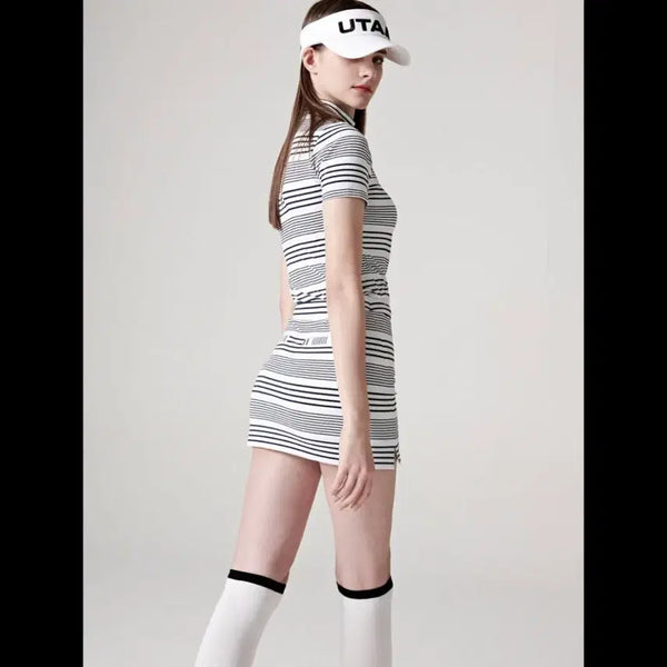 [BUNJANG] UTAA Striped Dress Set / UTAA 유타 골프 의류 스트라이프 원피스 셋업