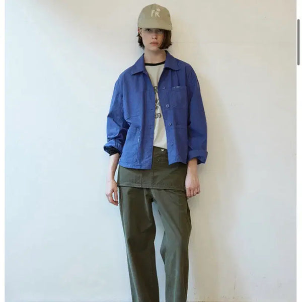 [BUNJANG] Freiter Embroidered Apron Pants Khaki / 프리터Embroiderd Apron Pants Khaki