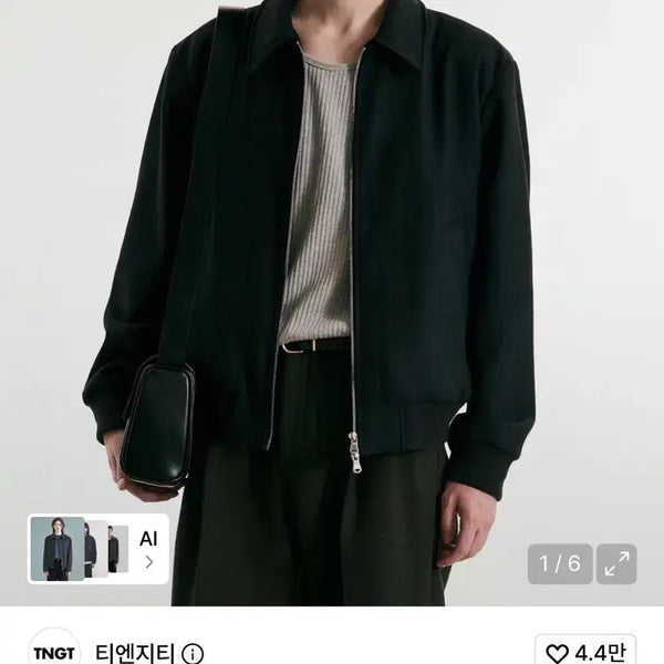 [BUNJANG] TNGT Wool Stripe Jacket Dark Gray / [110] TNGT 울 스트라이프 자켓 다크그레이