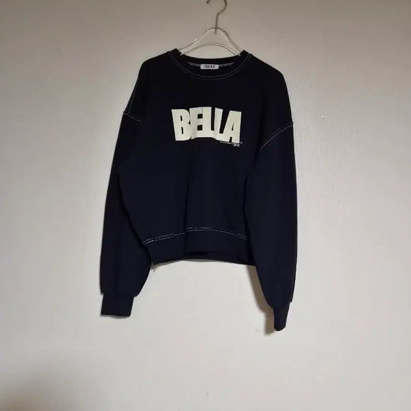 [BUNJANG] Grove 2023 Semi-Crop Sweatshirt (Navy) / grove글로브2023루즈핏 세미크롭 맨투맨 티셔츠 55반~66반