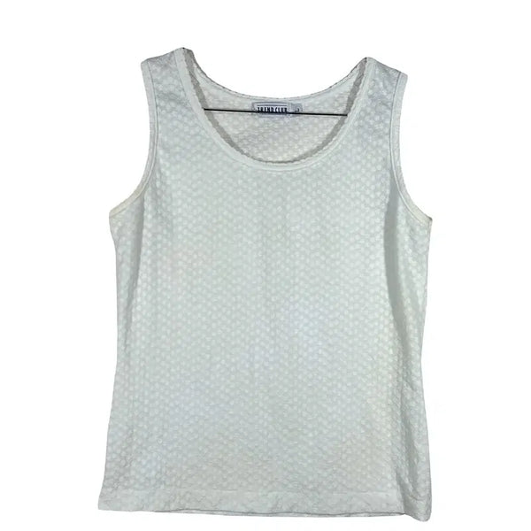 [BUNJANG] Basic White Round Neck Sleeveless Top [L] / 화이트 베이직 라운드 민소매 티 [L] 이너웨어 레이어드 코튼 혼방