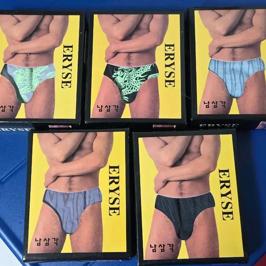 [BUNJANG] Men's Triangle Briefs 5-Pack Bundle Set / 남자 삼각팬티 105 사이즈 5장 일괄