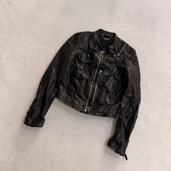 [BUNJANG] Vintage Lambskin Leather Jacket / 66 빈티지 양가죽 자켓 0902T1