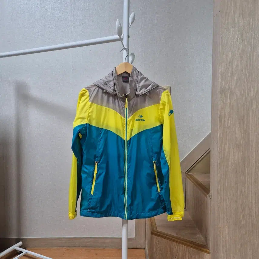 [BUNJANG] Eider Yellow/Grey Windbreaker Jacket / 아이더 바람막이 옐로우/그레이