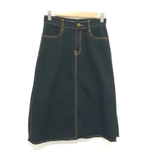 [BUNJANG] Side Slit Stitch Denim Skirt / 사이드 트임 스티치 데님 스커트 S_S1801