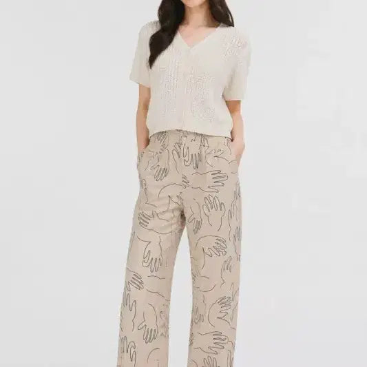 [BUNJANG] Monkey Hand Drawing Graphic Pants / 여25/몬키 핸드 드로잉 그래픽 팬츠