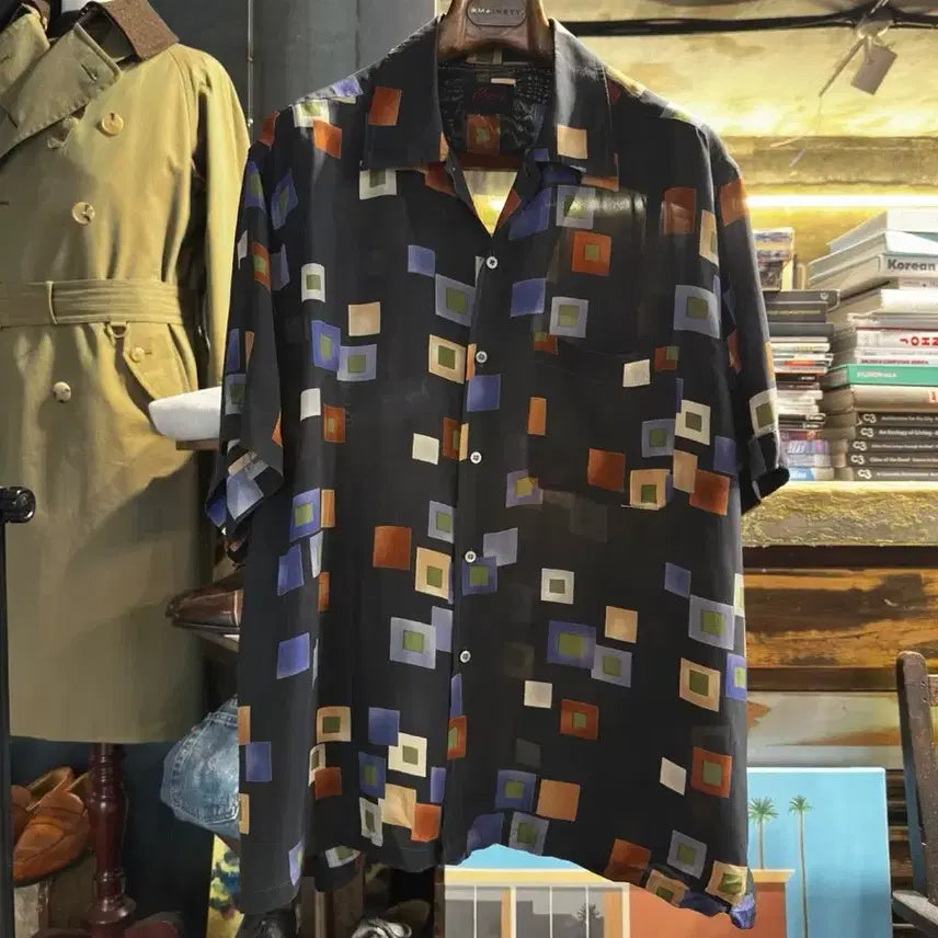 [BUNJANG] Brioni Silk Open Collar Shirt / 브리오니 오픈카라 셔츠 남성105
