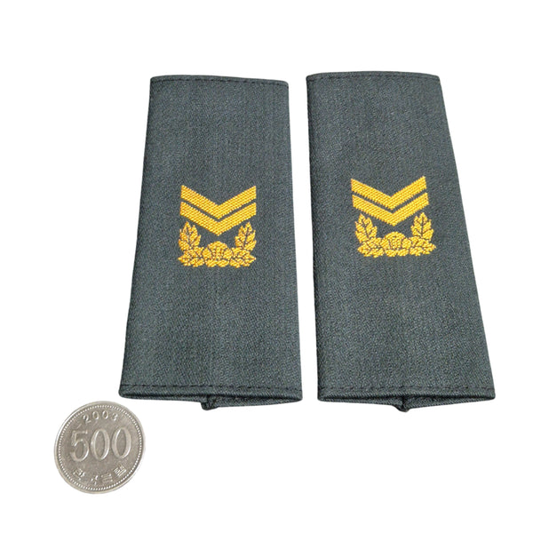 [BUNJANG] Korean Army Old Model Sergeant Service Uniform Epaulets Rank Patch Insignia Badge Combat Uniform (90s) / 육군 구형 90s 중사 근무복 정복 견장 계급장 패치 기장 전투복 (3)