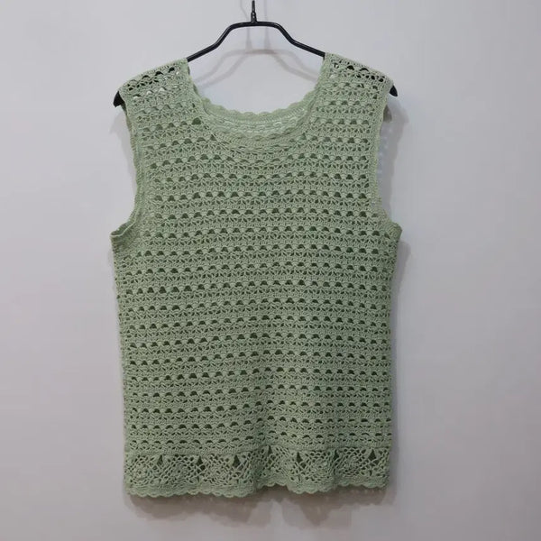 [BUNJANG] Handmade Knitted Sleeveless Top Vest / 핸드메이드 손뜨개 니트