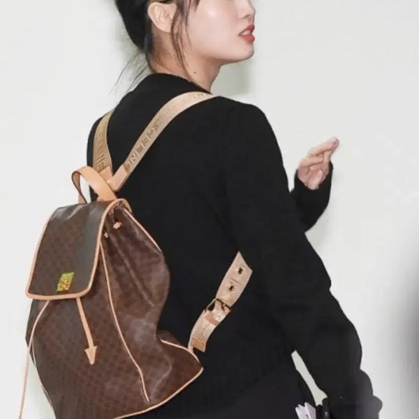 [BUNJANG] Celine Vintage Macadam Pattern Backpack / 올드셀린느 빈티지 마카담 패턴 백팩 트와이스 모모가방