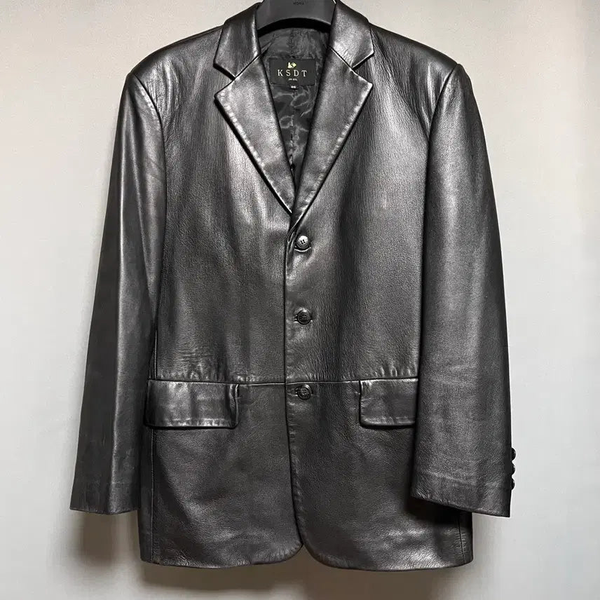 [BUNJANG] Vintage Lambskin Leather 3-Button Blazer M / 빈티지 양가죽 3버튼 블레이저 M