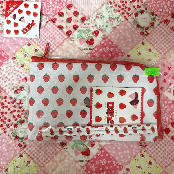 [BUNJANG] Apollo Strawberry Pouch Pencil Set / 아폴로 딸기 파우치 연필 세트