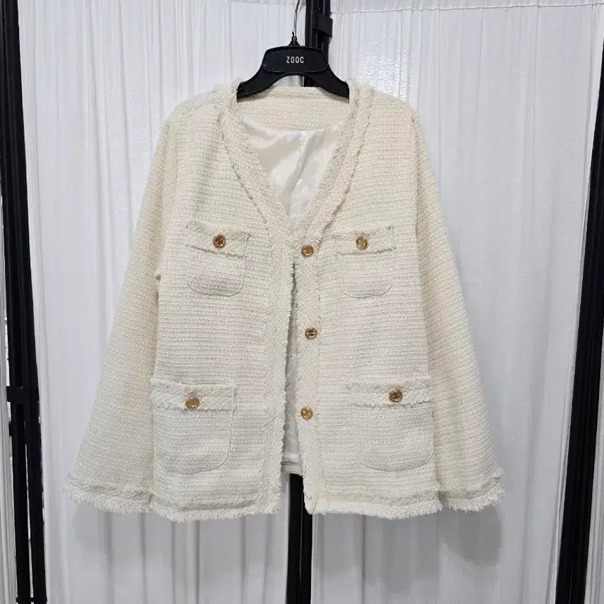 [BUNJANG] Cream Ivory Tweed Jacket (New) / 크림 아이보리 트위드 자켓 새상품