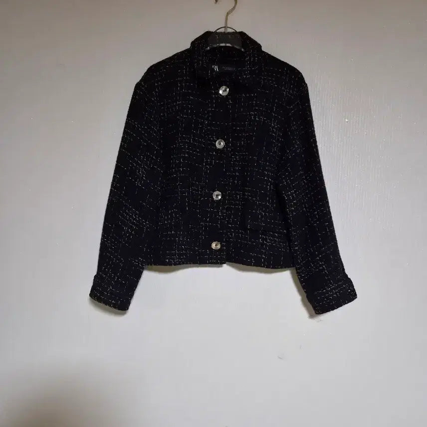 [BUNJANG] ZARA Tweed Semi-Crop Zip-Up Jacket / 자라ZARA트위드 세미크롭  집업자켓66넉넉핏