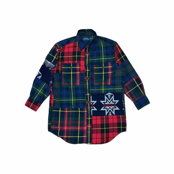 [BUNJANG] Polo Ralph Lauren Women's Madras Patchwork Shirt / 폴로 랄프로렌 여자 여성 우먼스 마드라스 패치워크 남방 셔츠 (M)