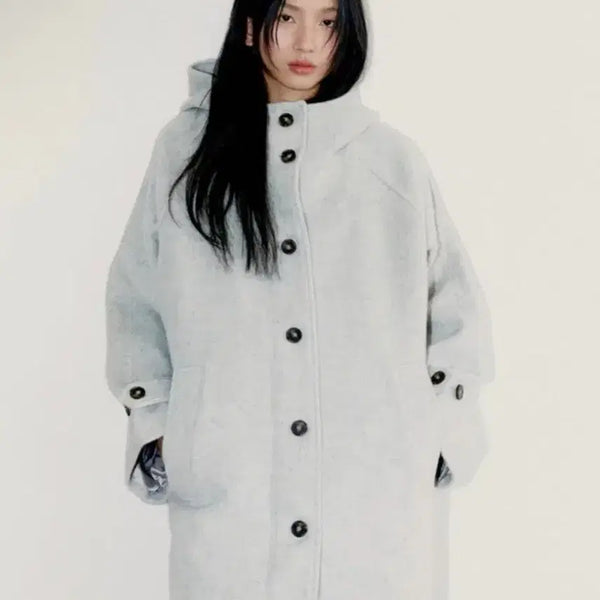 [BUNJANG] Offish Rich Wool Half Coat Gray / 오피쉬 리치 울 하프 코트 RICH WOOL HALF COAT, GRAY